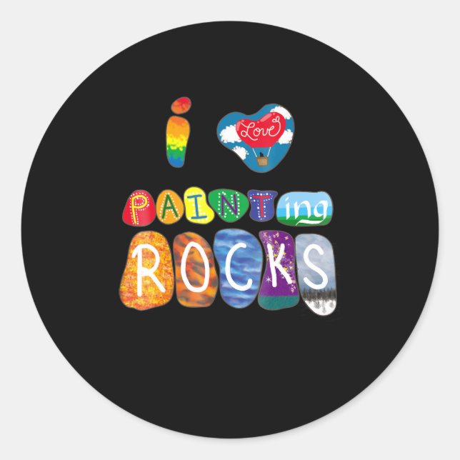 Adesivo Pintura | I Love Rock Painting Funny Rock Painter (Frente)