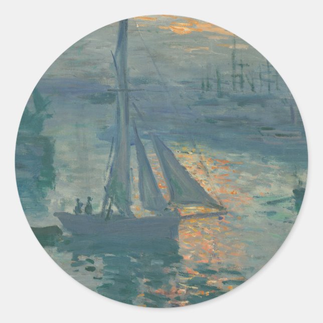 Adesivo Pintura Impressionismo Marítimo Nascer do Sol de M (Frente)