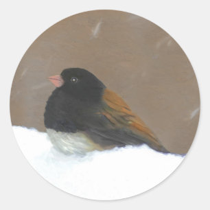 Adesivo Pintura Junco De Olhos Escuros - Arte De Pássaro 