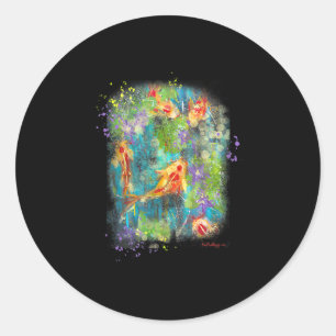 Adesivo Pintura Koi Fish Painting Zen Japonês Distanciado