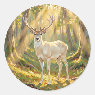 Adesivo Pintura Majestosa do Veado da Floresta Dourada