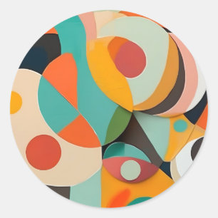 Adesivo Pintura Moderna de Meados do Século, Várias Cores
