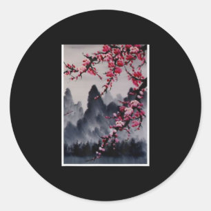 Adesivo Pintura Montanha do Flor de Arte Japonesa