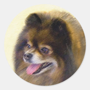 Adesivo Pintura original de cão a preto e a bronzeado da 