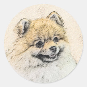 Adesivo Pintura Pomeraniana (Laranja) - Arte Canina Origin