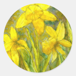 Adesivo Pintura Por Aquarela, Flores Amarelas, Daffodils
