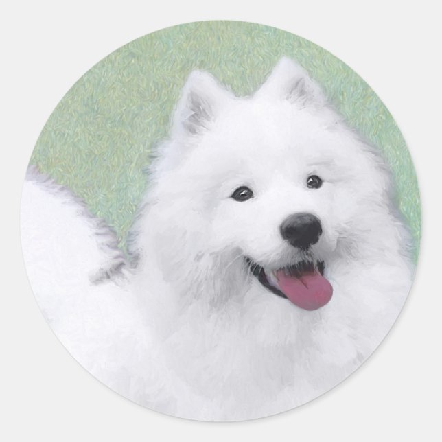 Adesivo Pintura Samoyed - Arte Cachorosa Original (Frente)