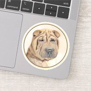 Adesivo Pintura Shar Pei - Arte Cachorra Original
