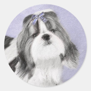 Adesivo Pintura Shih Tzu - Arte Cachorosa Original
