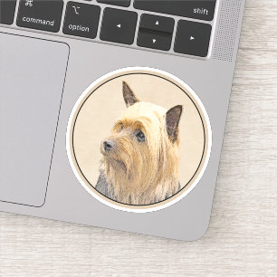 Adesivo Pintura Silky Terrier - Arte Cachorro Original Cac