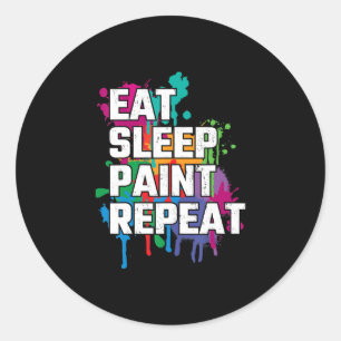 Adesivo Pintura   Tinta do Sono Repetir Pintura Engraçada