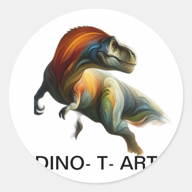 Adesivo 🦖 pintura tradicional de arte DINO-T (Frente)