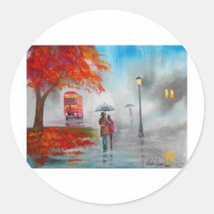Adesivo Pintura vermelha do guarda-chuva do ônibus do