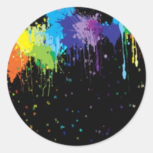 Adesivo Pinturas abstratas do respingo das cores