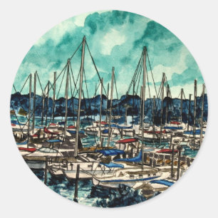 Adesivo pinturas de veleiros, marinheiros, artes à vela