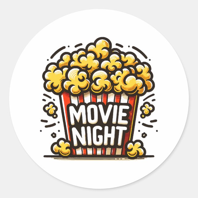 Adesivo Pipoca Divertida Noite de Filme (Frente)