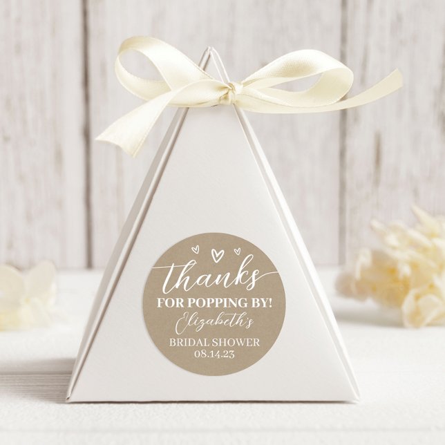 Adesivo Pipoca Kraft Agradecemos por Comparecer ao Chá de  (Criador carregado)