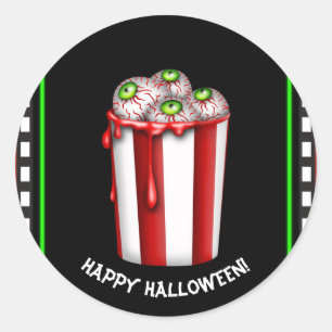 Adesivo Pipoca Olho de Halloween Favor de Festa Noturna de