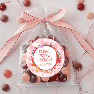 Adesivo Piquenique Xadrez Moderno Fofo Festa de Noiva Pers