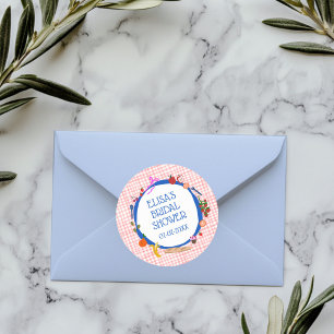 Adesivo Piquenique Xadrez Moderno Fofo Festa de Noivado PE