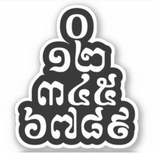 Adesivo Pirâmide de Números Cambojanos - 0 12 345 6789 K