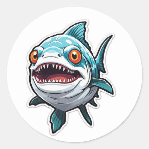 Adesivo Piranha Sticker Fome - Um Predador Alegre
