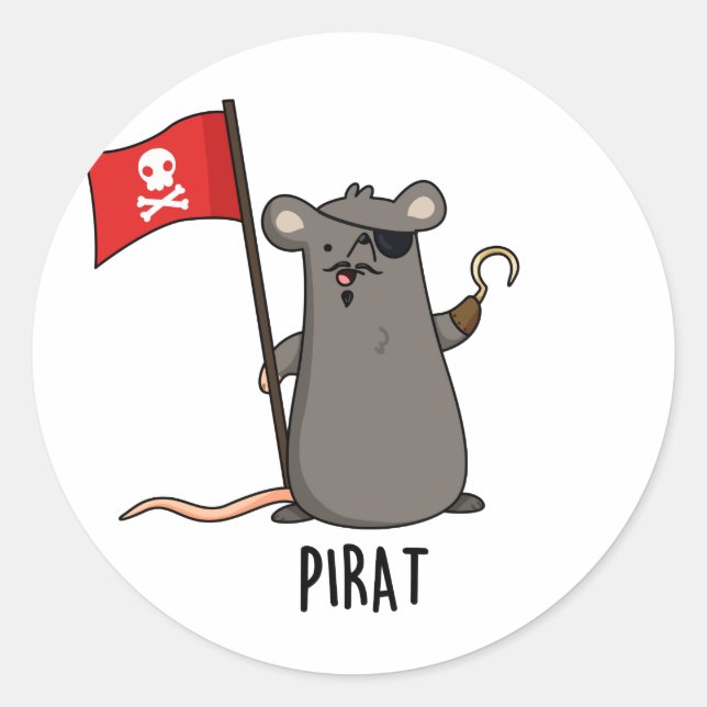 Adesivo Pirat Funny Pirate Rat Pun (Frente)