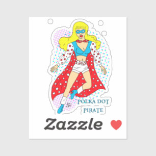 Adesivo Pirata bolinhas - Super Herói Dominio público 