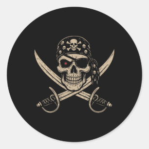 Adesivo Pirata Crânio Crossbones Skeleton Halloween Para H