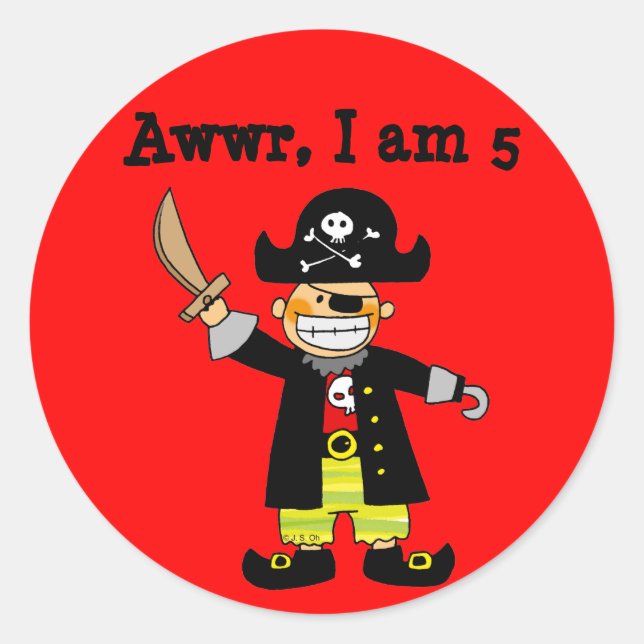 Adesivo Pirata de 5 anos (Frente)