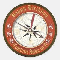 Pirata de Compass Feliz de Aniversário Editável