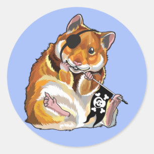 Adesivo pirata de hamster ouro