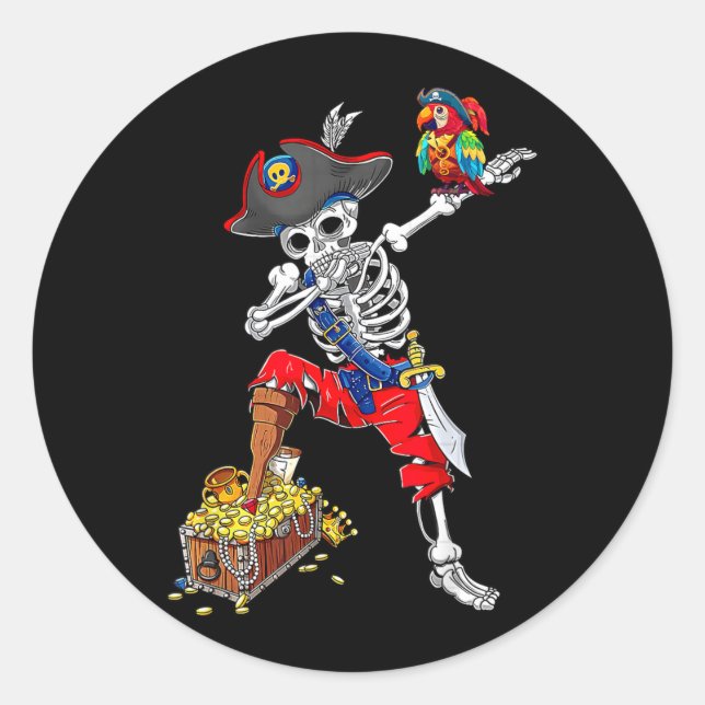Adesivo Pirata Esqueleto Dabbing (Frente)