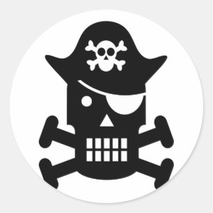 Adesivo Pirata Robô Crânio e Crossbones