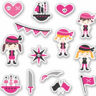 Adesivo Pirata Rosa Bonito Piratas Legal