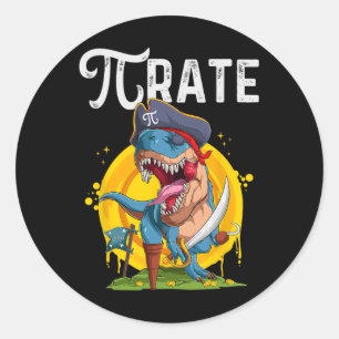 Adesivo Pirata T-rex Pi Rate Dino Pi Rate Geektudo Pi Dia 