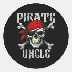 Adesivo Pirata Tio Jolly Roger Flag E Skull Crossbones