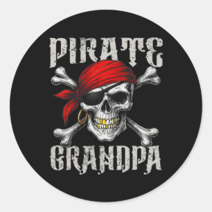 Adesivo Pirata Vovô Jolly Roger Flag E Skull Crossbon