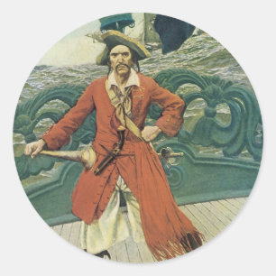 Adesivo Piratas Antigos, Capitão Keitt por Howard Pyle