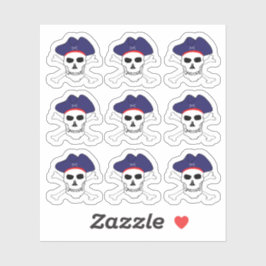 Adesivo Piratas e Capitão Jack, Caveira X ossos cruzados/C