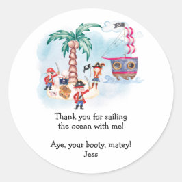 Adesivo Piratas Treasure Hunt Map Kids Boy Aniversário