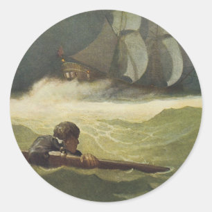 Adesivo Piratas Vintage, Naufrágio do Covenant por NC Wyet