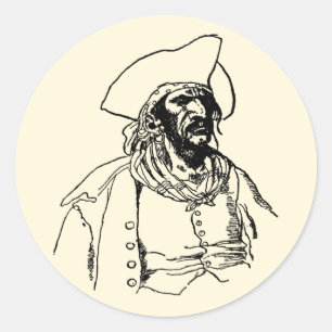 Adesivo Piratas Vintage, um Esboço de Bucaneiro por Howard