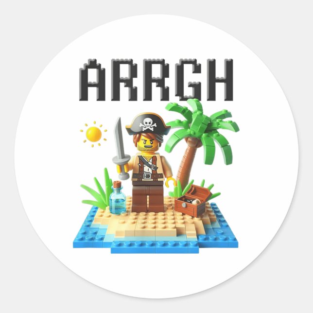 Adesivo Pirate Argh Building Blocks Bricks Master Builder (Frente)