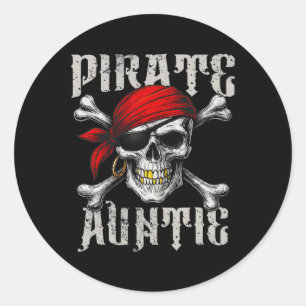Adesivo Pirate Auntie Jolly Roger Flag E Skull Crossbone
