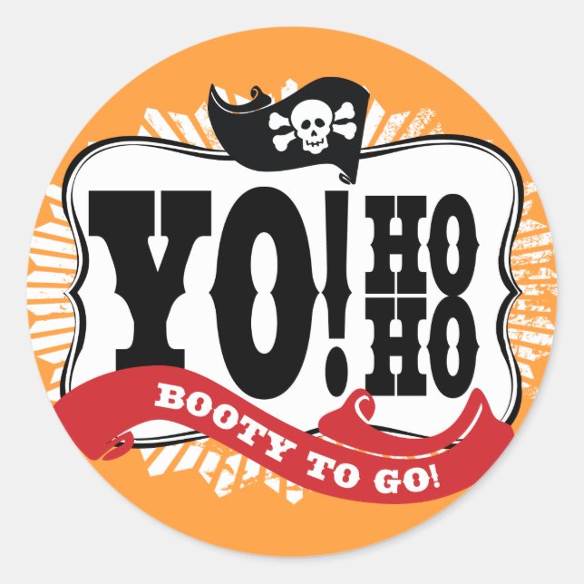 Adesivo Pirate Booty Sticker para Bolsas ou presentes favo (Frente)