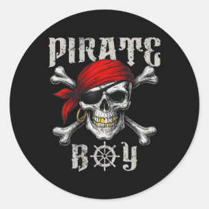 Adesivo Pirate Boy Jolly Roger Flag E Skull Crossbones H