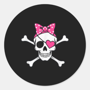 Adesivo Pirate Girl Skull Heart Outfit Toddler Namorados P