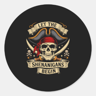 Adesivo Pirate halloween skull let the pirate shenanigans