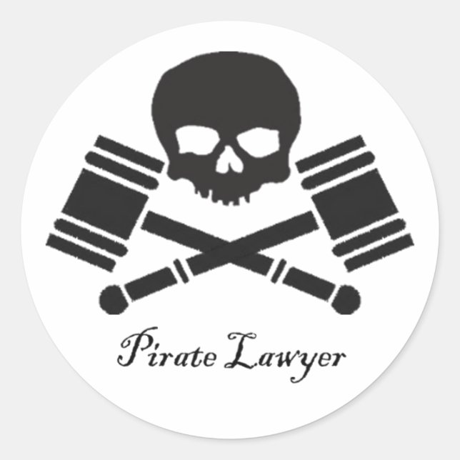 Adesivo Pirate Lawyer Round Sticker (Frente)